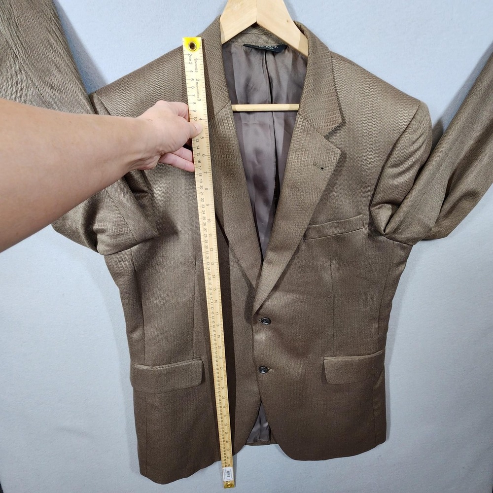 Jos A Bank Blazer Mens 43R Camel Hair Silk Blend Brown Herringbone‎ Signature - Picture 3 of 9
